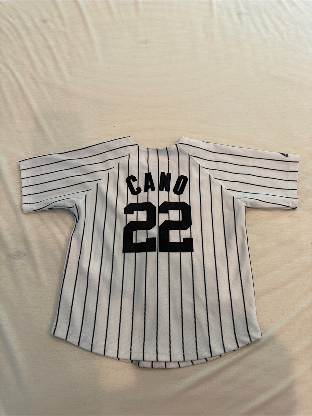 Majestic Kids New York Yankees Pinstripe Jersey - White & Black - Picture 4 of 4